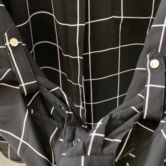 Apt. 9 (petite) PXXL black & white geometric/square button down dress bl… - Picture 8 of 13